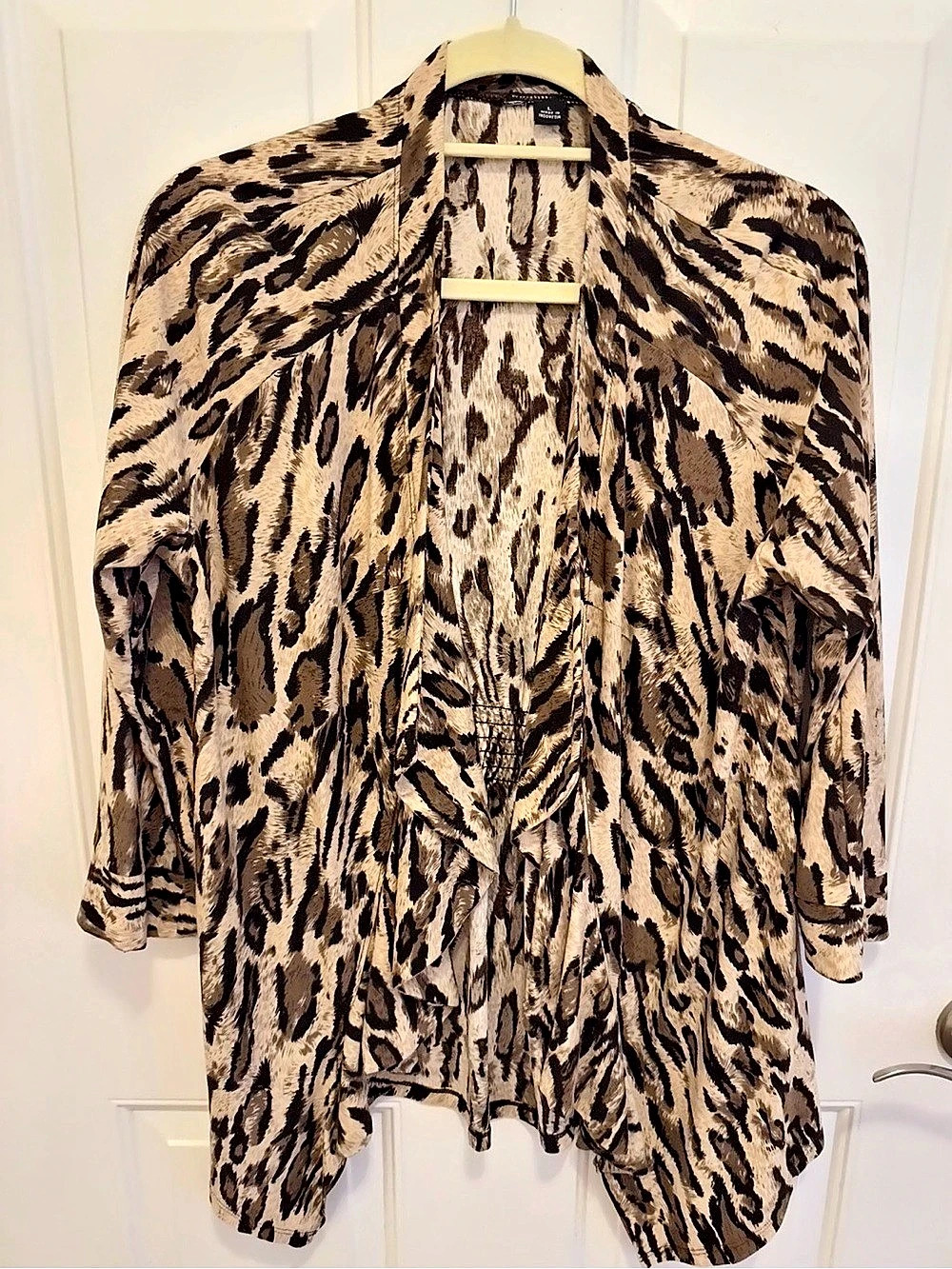 Animal Print Blouse in Brown & Black Size Large